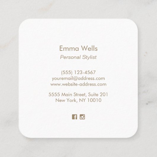 ピンク芸術的ウオーターカラーフラミンゴスクエア スクエア名刺 (裏面)