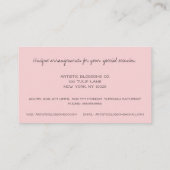 ピンク芸術的チューリップフローリスト 名刺 (裏面)