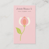 ピンク芸術的チューリップフローリスト 名刺 (正面)