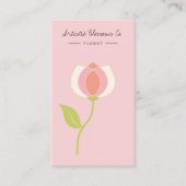 ピンク芸術的チューリップフローリスト 名刺 (正面)