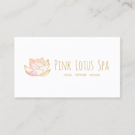ピンク芸術的フローラ水彩蓮の花 名刺