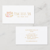 ピンク芸術的フローラ水彩蓮の花 名刺 (正面/裏面)