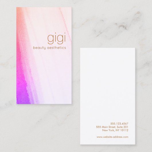 ピンク芸術的マゼンタ抽象芸術水彩 名刺 (正面/裏面)