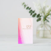 ピンク芸術的マゼンタ抽象芸術水彩 名刺 (スタンド正面)