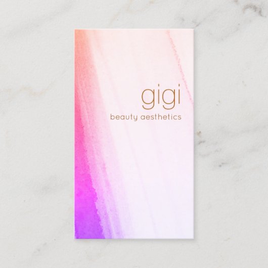 ピンク芸術的マゼンタ抽象芸術水彩 名刺 (正面)