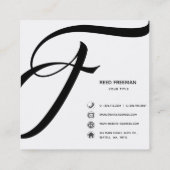 ピンク芸術的抽象芸術ウォーターカラーアート スクエア名刺 (裏面)