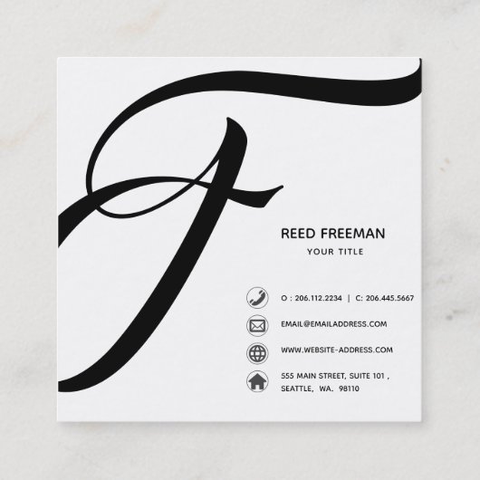 ピンク芸術的抽象芸術ウォーターカラーアート スクエア名刺 (裏面)