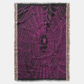 ピンク芸術的色のハロウィーンスパイダーコブドードル スローブランケット (正面縦)