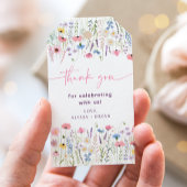 ピンク草原ワイルドフラワーベビーシャワー ギフトタグ