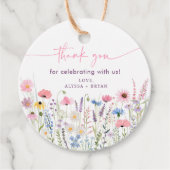 ピンク草原ワイルドフラワーベビーシャワー フェイバータグ (正面)