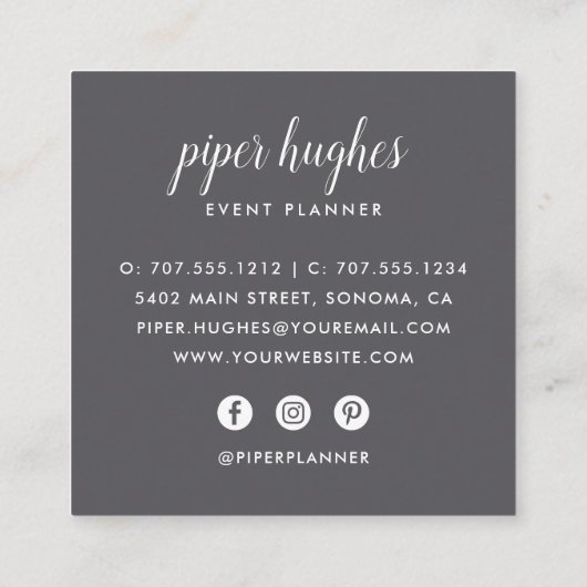 ピンク草原 |シックフローラ スクエア名刺 (裏面)