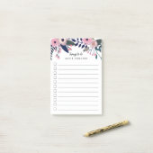 ピンク草原 |パーソナライズされたフローラのTo Doリスト ポストイット (デスク上)