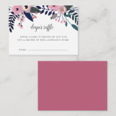 ピンク草原 | 赤ちゃんシャワーおむつラッフルカード エンクロージャーカード (正面/裏面)