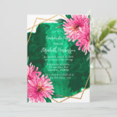 ピンク菊の幾何学的バチェロレッテ 招待状 (スタンド正面)