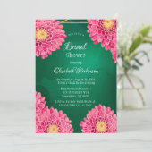 ピンク菊の幾何学的ブライダルシャワー 招待状 (スタンド正面)