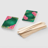 ピンク菊の金ゴールド幾何結婚の ハンドファン (組立なし)