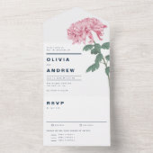 ピンク菊結婚植物園 オールインワン招待状 (内側)