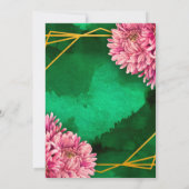 ピンク菊金ゴールド婚約パーティ 招待状 (裏面)