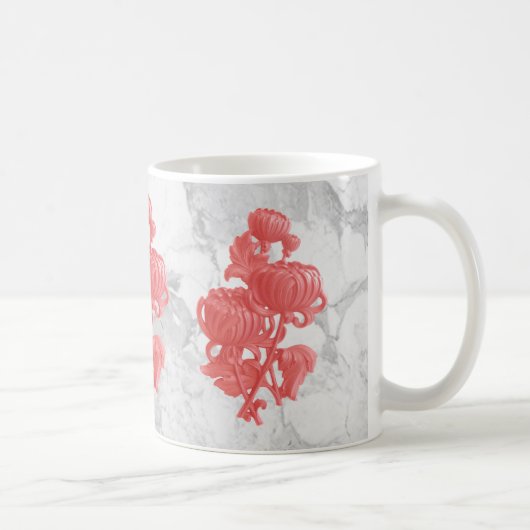 ピンク菊 コーヒーマグカップ (右)
