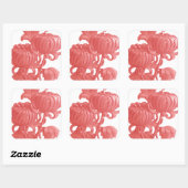 ピンク菊 スクエアシール (シート)