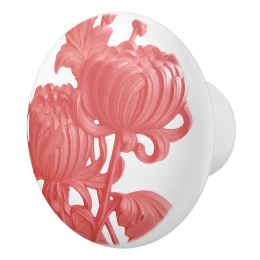 ピンク菊 セラミックノブ (右)