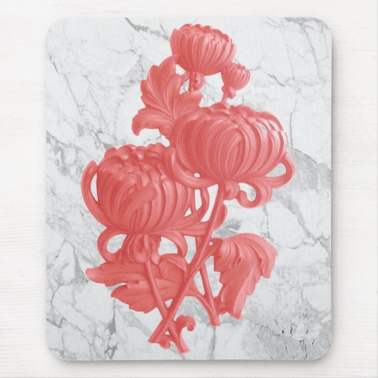 ピンク菊 マウスパッド (正面)