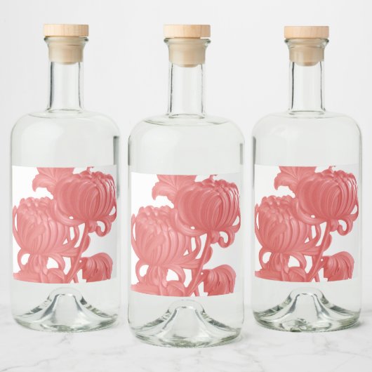 ピンク菊 リキュールボトルラベル (ボトル)