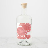 ピンク菊 リキュールボトルラベル (正面)