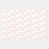 ピンク華美の雪片、ストッキング、ベル ラッピングペーパーシート (正面)