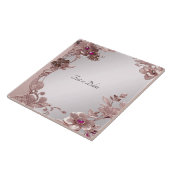 ピンク華美フローラセラミックタイル タイル (側面)