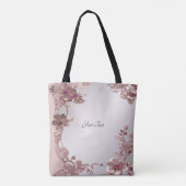 ピンク華美フローラトートバッグ トートバッグ (裏面)