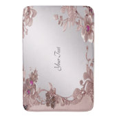 ピンク華美フローラバスマット バスマット (正面縦)