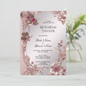 ピンク華美フローラリハーサルディナー招待状 招待状 (スタンド正面)