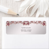 ピンク華美フローラ差出人住所ラベル ラベル (インサイチュ)