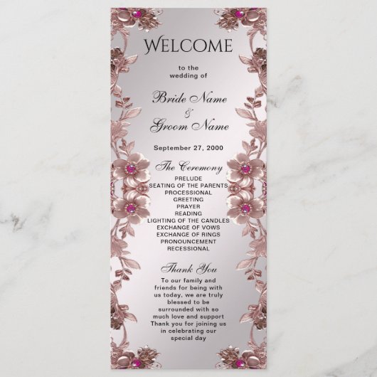 ピンク華美フローラ結婚式 プログラム