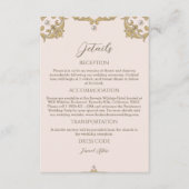 ピンク華美ベージュパールヴィンテージウェディング詳細 エンクロージャーカード (正面)