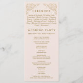 ピンク華美ベージュロココヴィンテージウェディングプログラム プログラム (裏面)