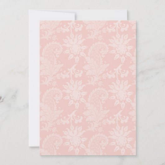 ピンク華美白フォーマルエレガント結婚フローラ 招待状 (裏面)