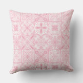 ピンク華美色のタイル クッション (裏面)