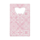 ピンク華美色のタイル クレジットカード栓抜き (裏面)