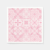 ピンク華美色のタイル スタンダードカクテルナプキン (正面)