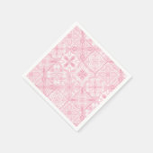 ピンク華美色のタイル スタンダードカクテルナプキン (角)