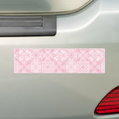 ピンク華美色のタイル バンパーステッカー (車上)