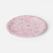 ピンク華美色のタイル ペーパープレート (アングル)