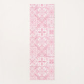 ピンク華美色のタイル ヨガマット (正面)