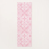 ピンク華美色のタイル ヨガマット (裏面)