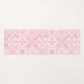 ピンク華美色のタイル ヨガマット (正面(横))