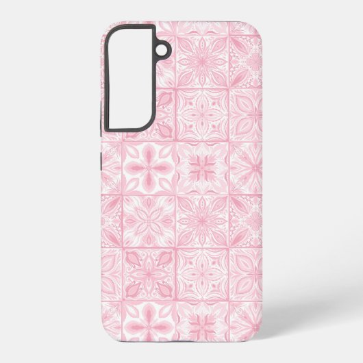 ピンク華美色のタイル SAMSUNG GALAXYケース (裏面)