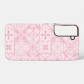 ピンク華美色のタイル SAMSUNG GALAXYケース (裏面横)