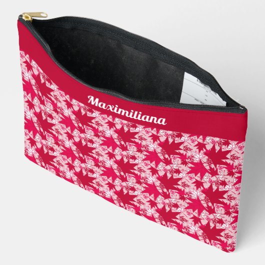 ピンク葉のカエデル製のアイテム – LARGE Accessories Pouts アクセサリーポーチ (見開き)